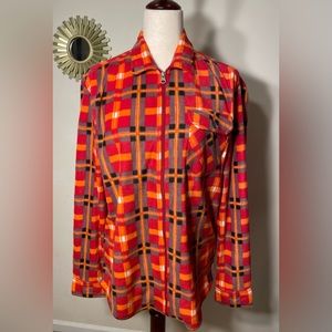 Vintage 1946 Brushed Fleece Zip-Up, Jacket Shirt, size Medium